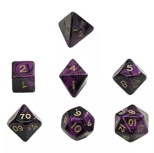 Набор Кубиков Разного Типа 7шт: Пурпурный / Dice Set 7 items: Purple