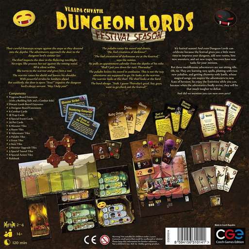Dungeon Lords: Festival Season, зворотній бік коробки
