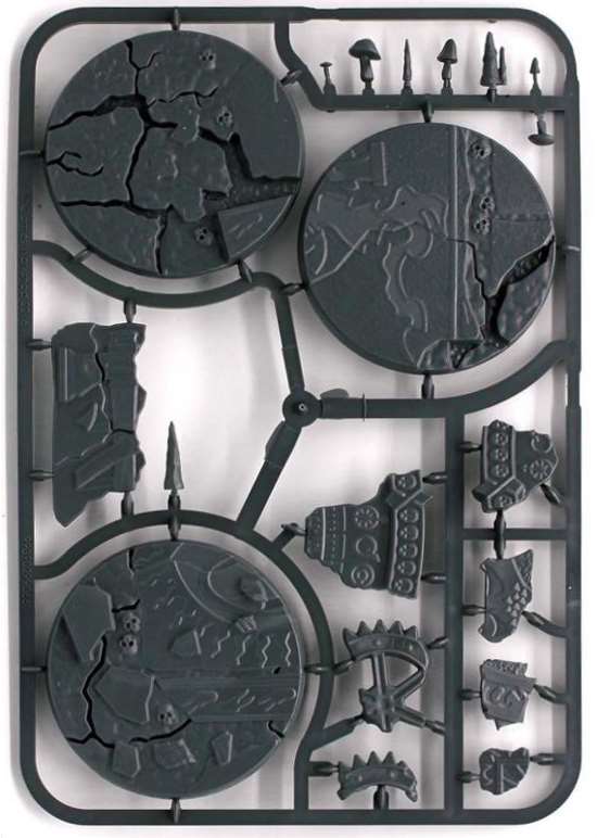 Warhammer Age of Sigmar: Shattered Dominion 40mm & 65mm Round Bases. Рамка с компонентами.