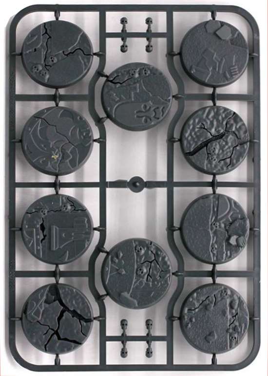 Warhammer Age of Sigmar: Shattered Dominion 40mm & 65mm Round Bases. Рамка с компонентами.
