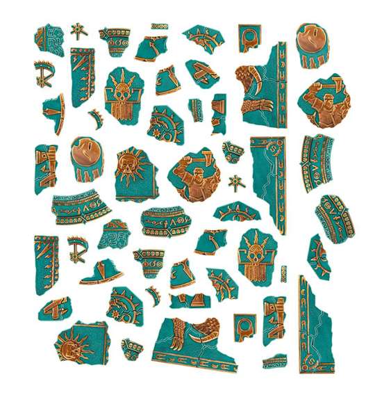 Warhammer Age of Sigmar: Shattered Dominion Large Base Detail Kit. Пофарбовані елементи.