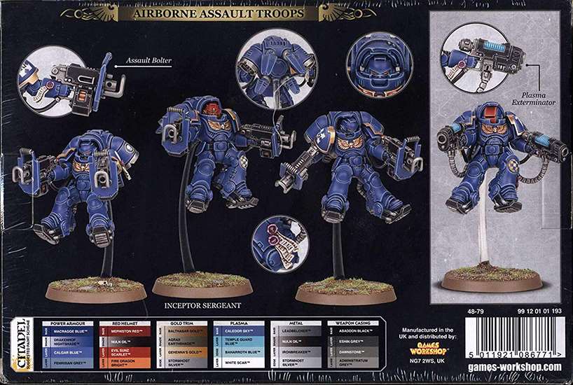 Space Marines Primaris Inceptors. Зворот коробки