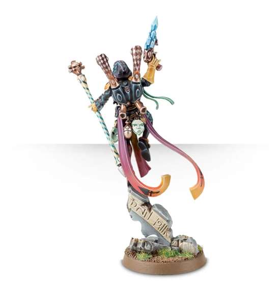 Warhammer 40000: Harlequin Shadowseer. Окрашенная миниатюра в сборе.