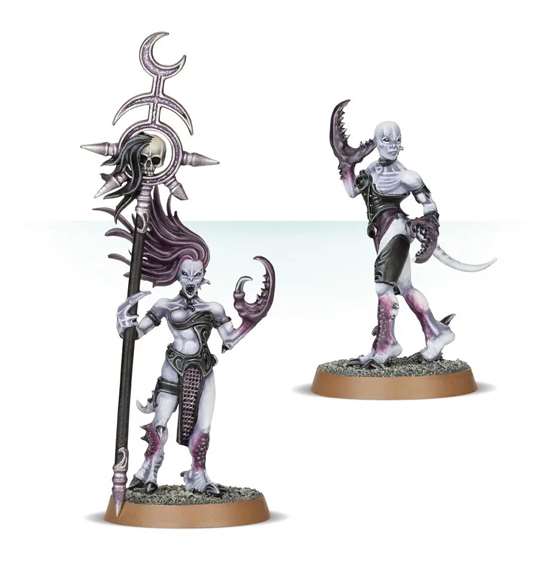 Warhammer 40000: Daemons of Slaanesh: Daemonettes. Окрашенные миниатюры в сборе.