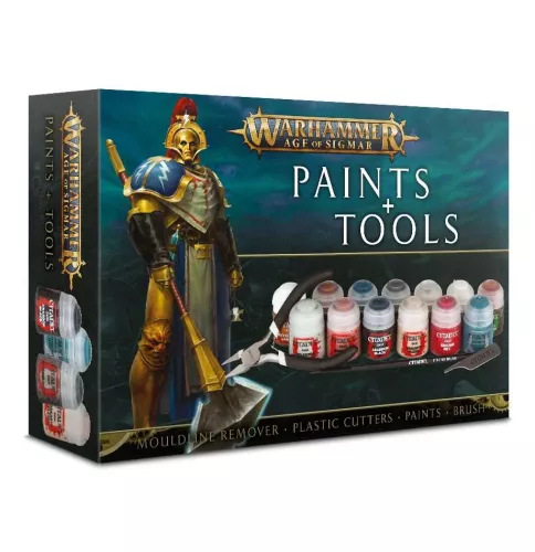 Набір Warhammer Age of Sigmar Paints & Tools Set / Вархаммер Ера Сігмару: Набір фарб та інструментів