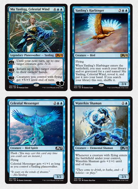 Magic: The Gathering: Core Set 2020. Planeswalker Deck. Mu Yanling, Celestial Wind. Карти