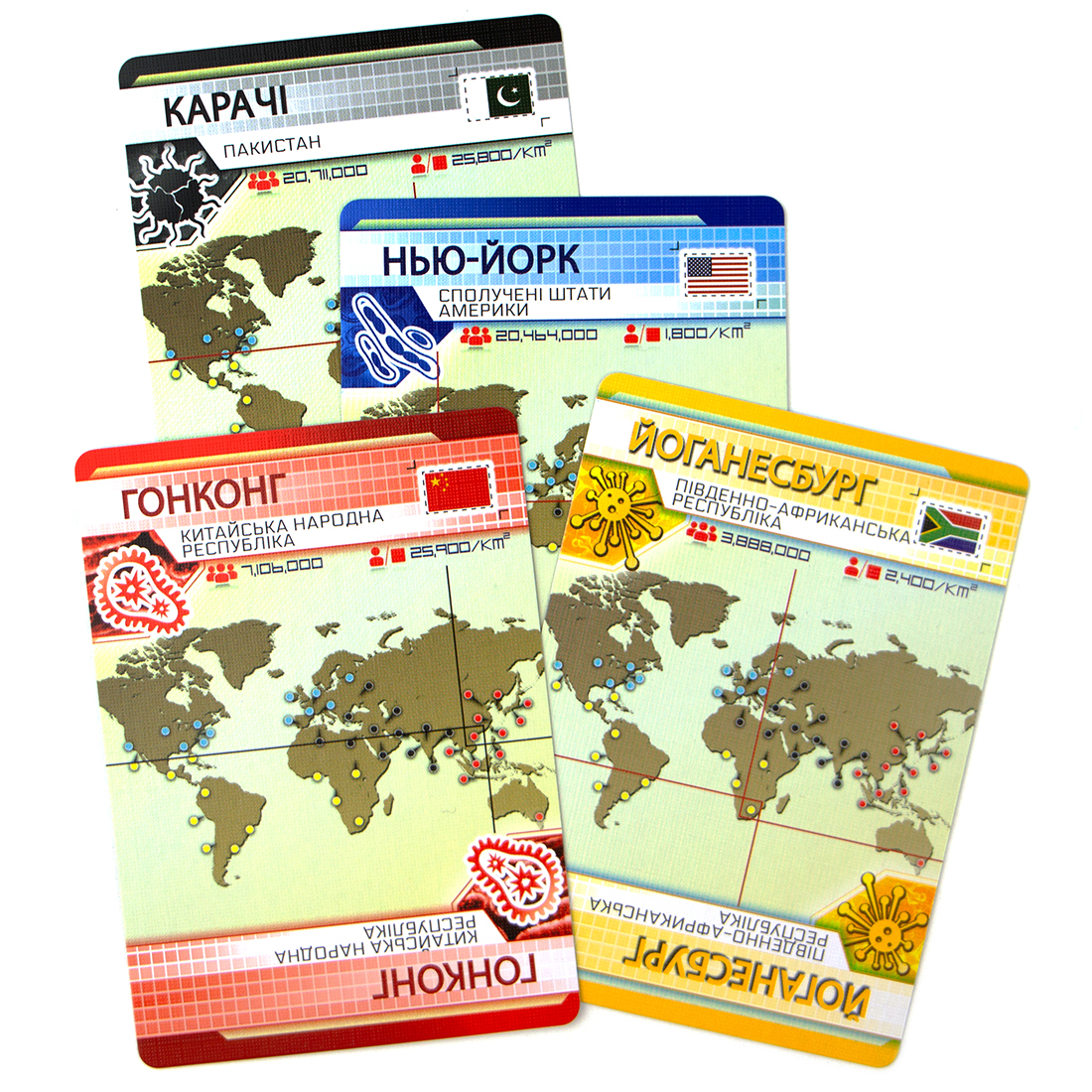 Компоненты настольной игры Пандемия