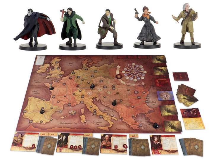Fury of Dracula 4th Edition. Ігрове поле та фігурки персонажів