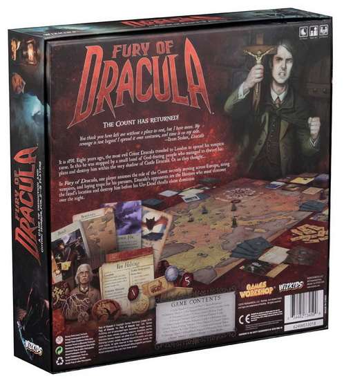 Fury of Dracula 4th Edition. Зворотній бік коробки