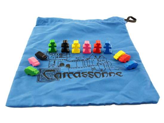 Carcassonne: Die 2. Erweiterung – Händler und Baumeister. Мешочек и фишки