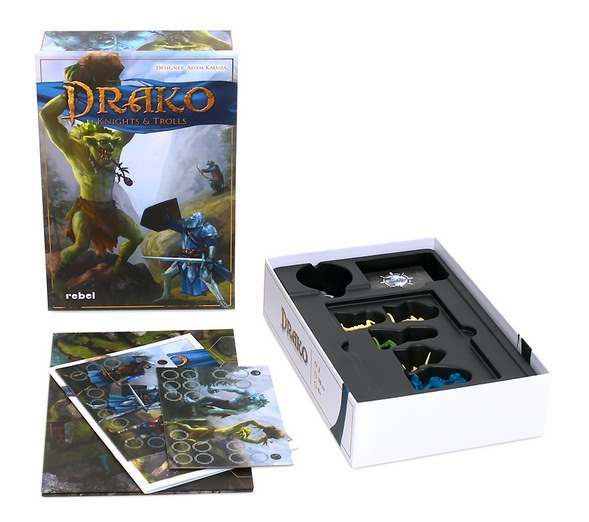 Drako: Knights & Trolls. Коробка и компоненты