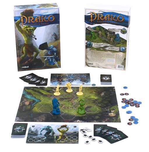 Drako: Knights & Trolls. Коробка и компоненты.