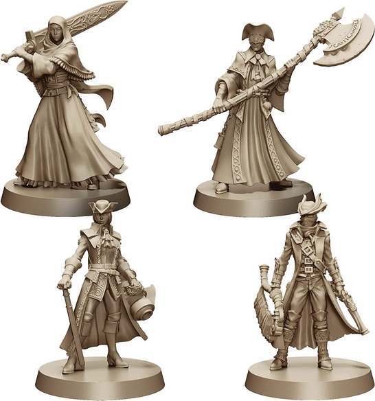 Bloodborne: The Board Game. Фигурки охотников.