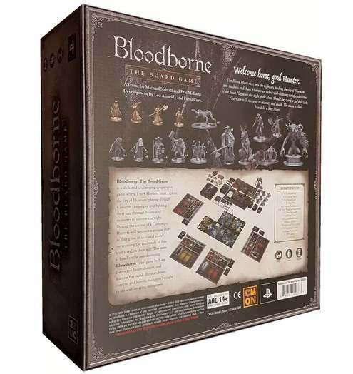 Bloodborne: The Board Game. Обратная сторона коробки.