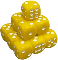 Аксесуар Кубик D6 з точками Жовтий