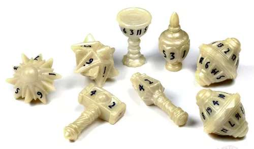 PolyHero Cleric 8 Dice Set - Celestial Ivory