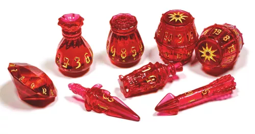 PolyHero Rogue 8 Dice Set - Rakish Ruby