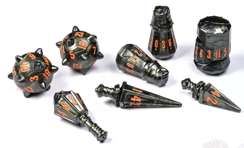 PolyHero Warrior 8 Dice Set - Steel Grey