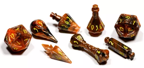 PolyHero Wizard 8 Dice Set - Smoldering Ember