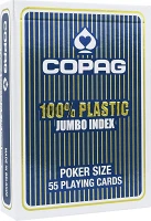 Покерні карти Copag 100% Plastic Jumbo Index (blue)